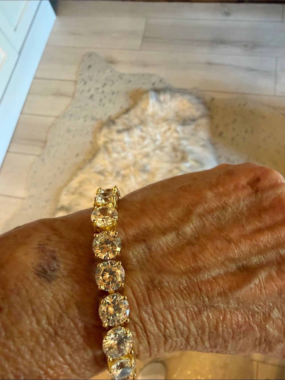 Cubic Zirconia gold tennis bracelet